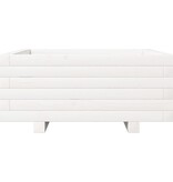 VidaXL Plantenbak 60x60x26,5 cm massief grenenhout wit