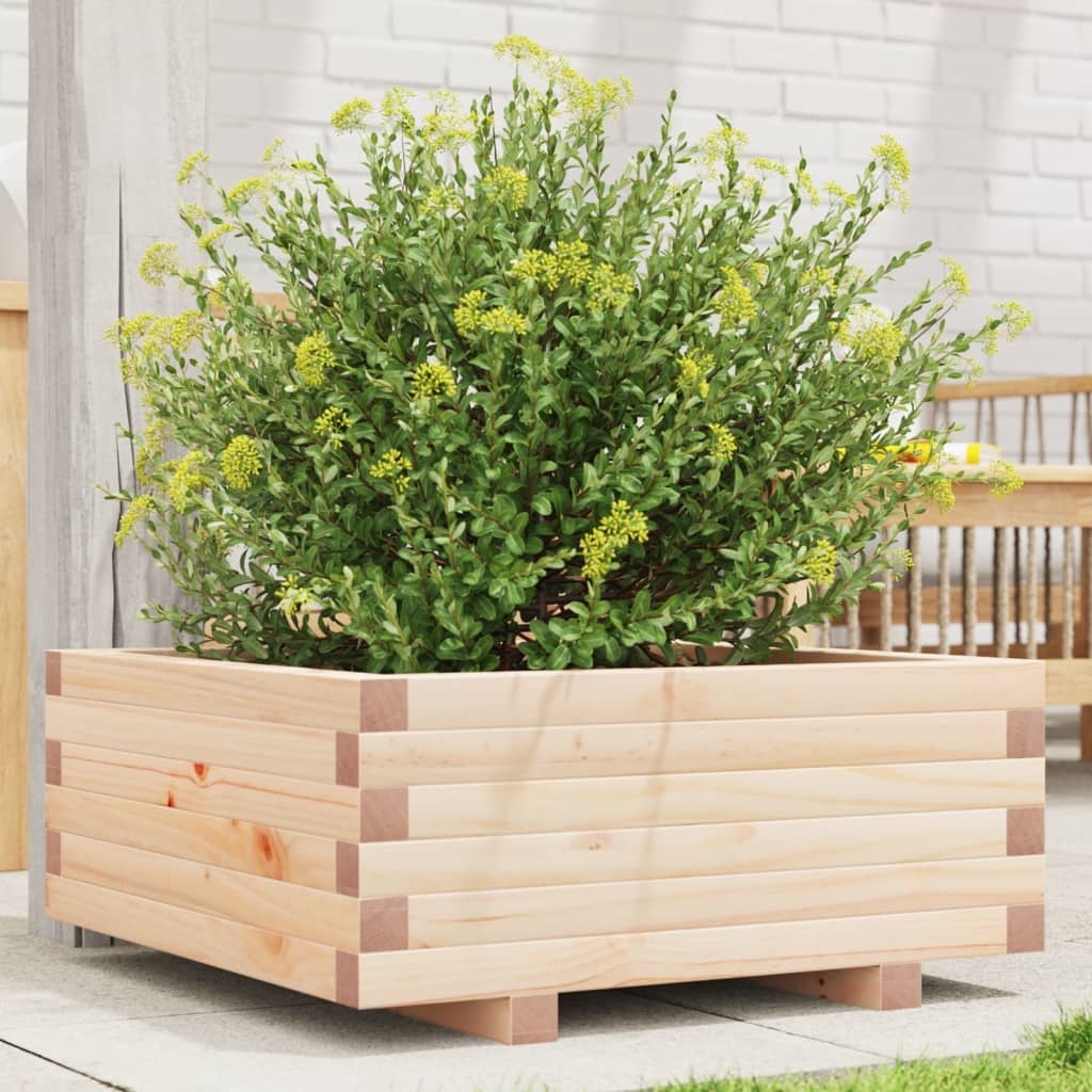 VidaXL Plantenbak 60x60x26,5 cm massief grenenhout