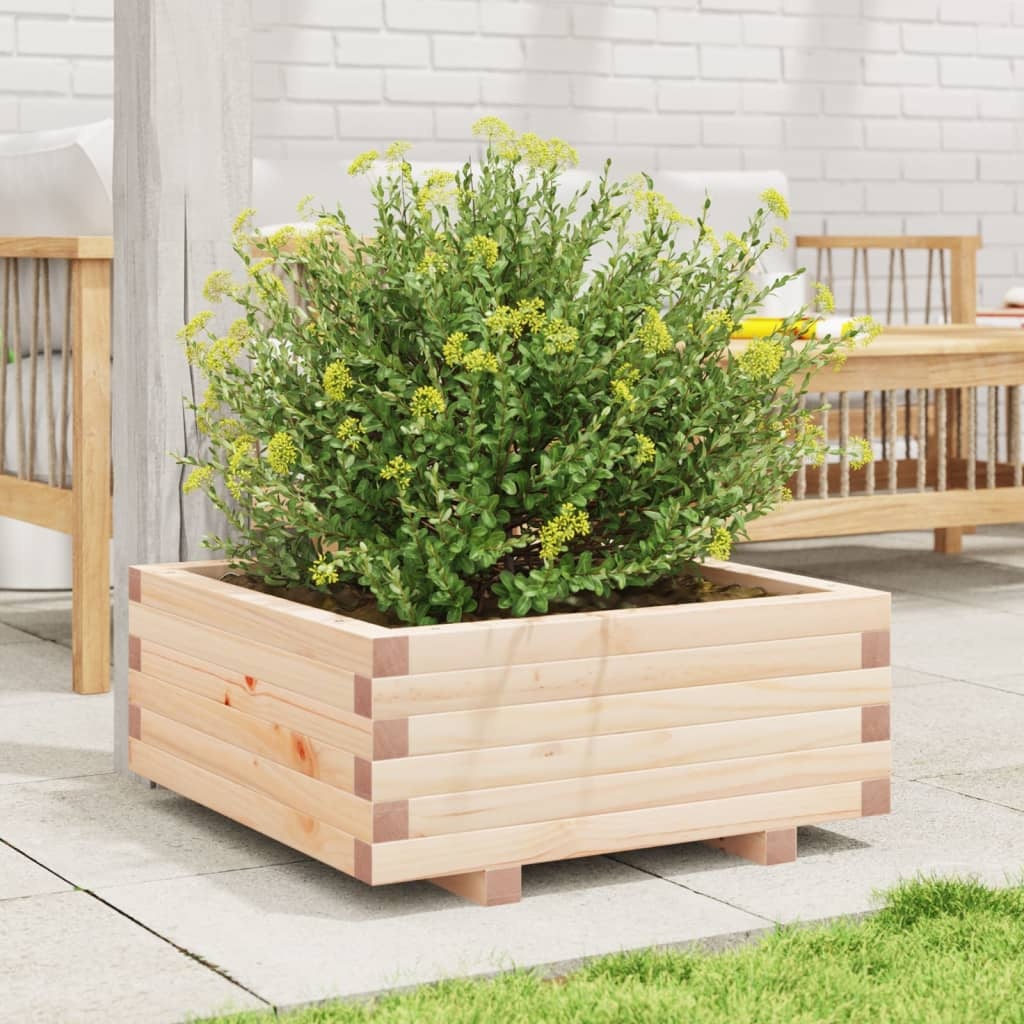 VidaXL Plantenbak 60x60x26,5 cm massief grenenhout