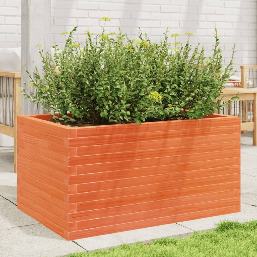 VidaXL Plantenbak 90x60x45,5 cm massief grenenhout wasbruin