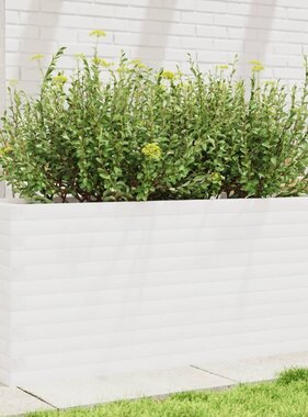 VidaXL Plantenbak 110x40x45,5 cm massief grenenhout wit