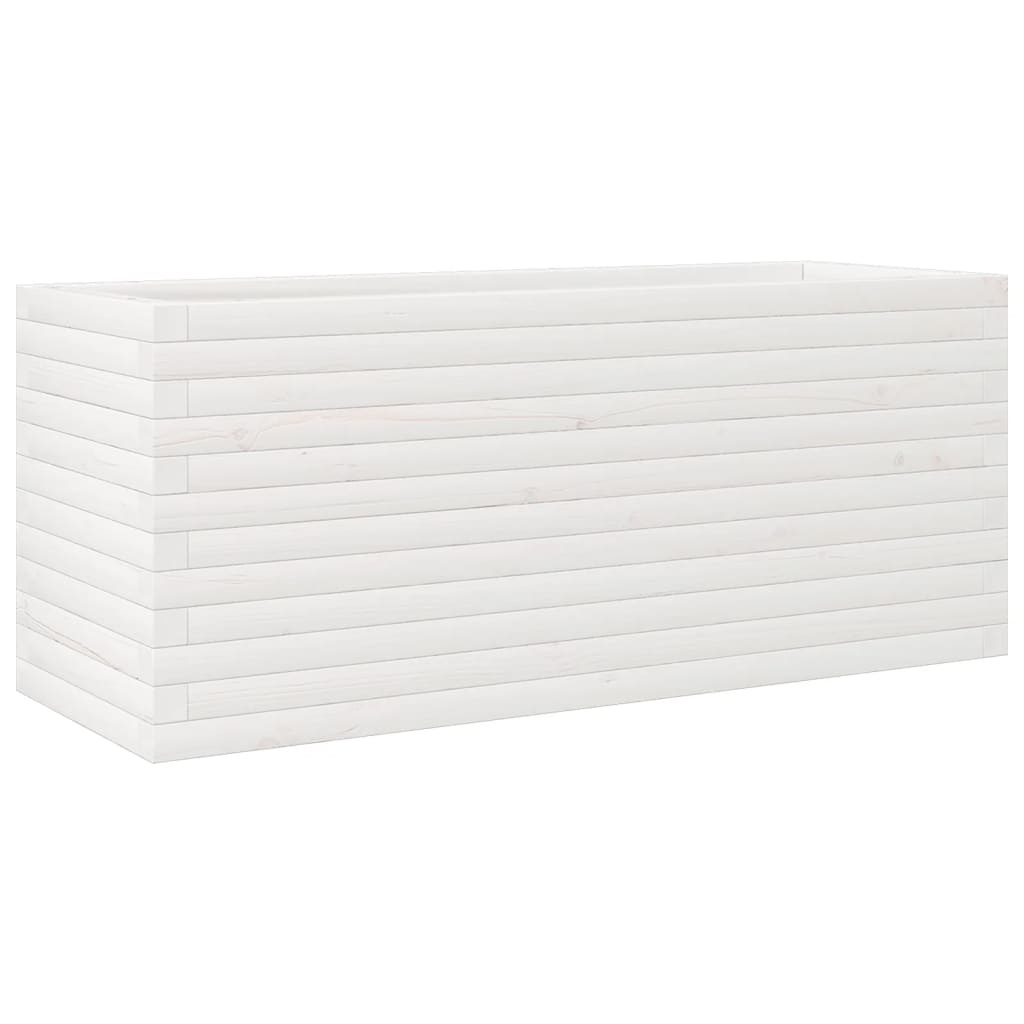 VidaXL Plantenbak 110x40x45,5 cm massief grenenhout wit