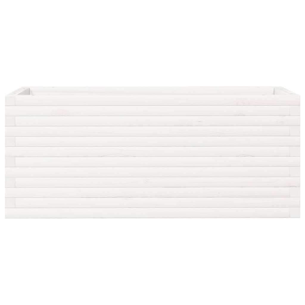 VidaXL Plantenbak 110x40x45,5 cm massief grenenhout wit
