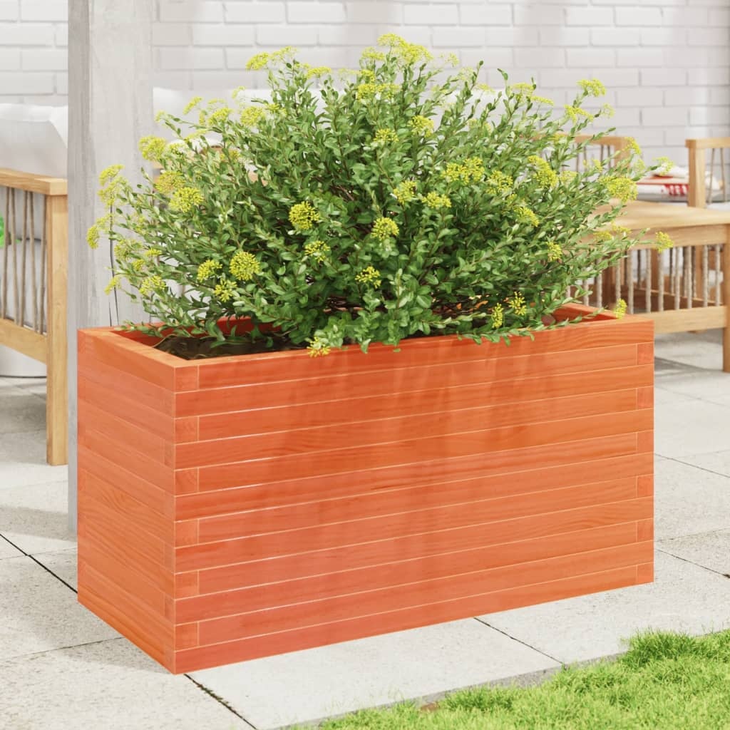 VidaXL Plantenbak 90x40x45,5 cm massief grenenhout wasbruin