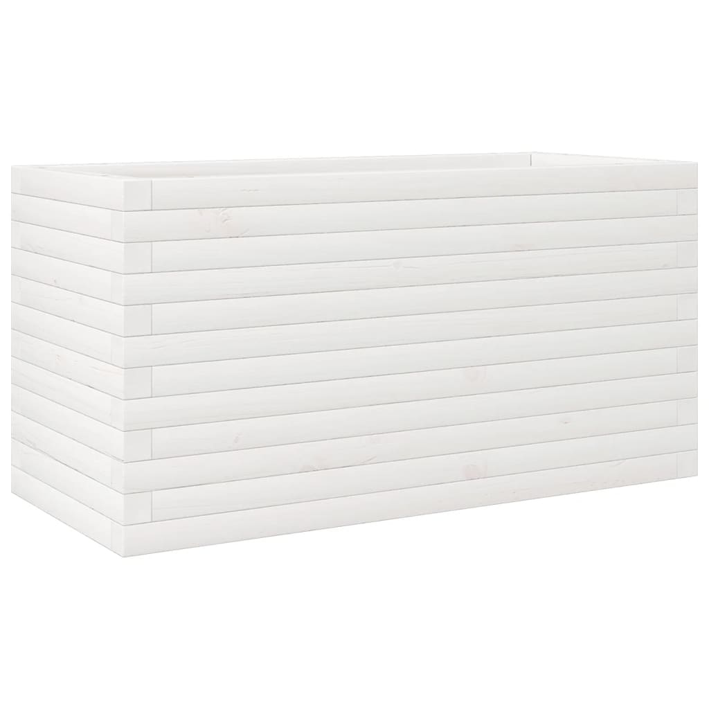 VidaXL Plantenbak 90x40x45,5 cm massief grenenhout wit