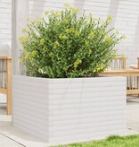 VidaXL Plantenbak 70x70x45,5 cm massief grenenhout wit