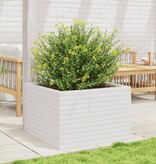 VidaXL Plantenbak 70x70x45,5 cm massief grenenhout wit