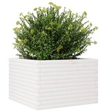 VidaXL Plantenbak 70x70x45,5 cm massief grenenhout wit
