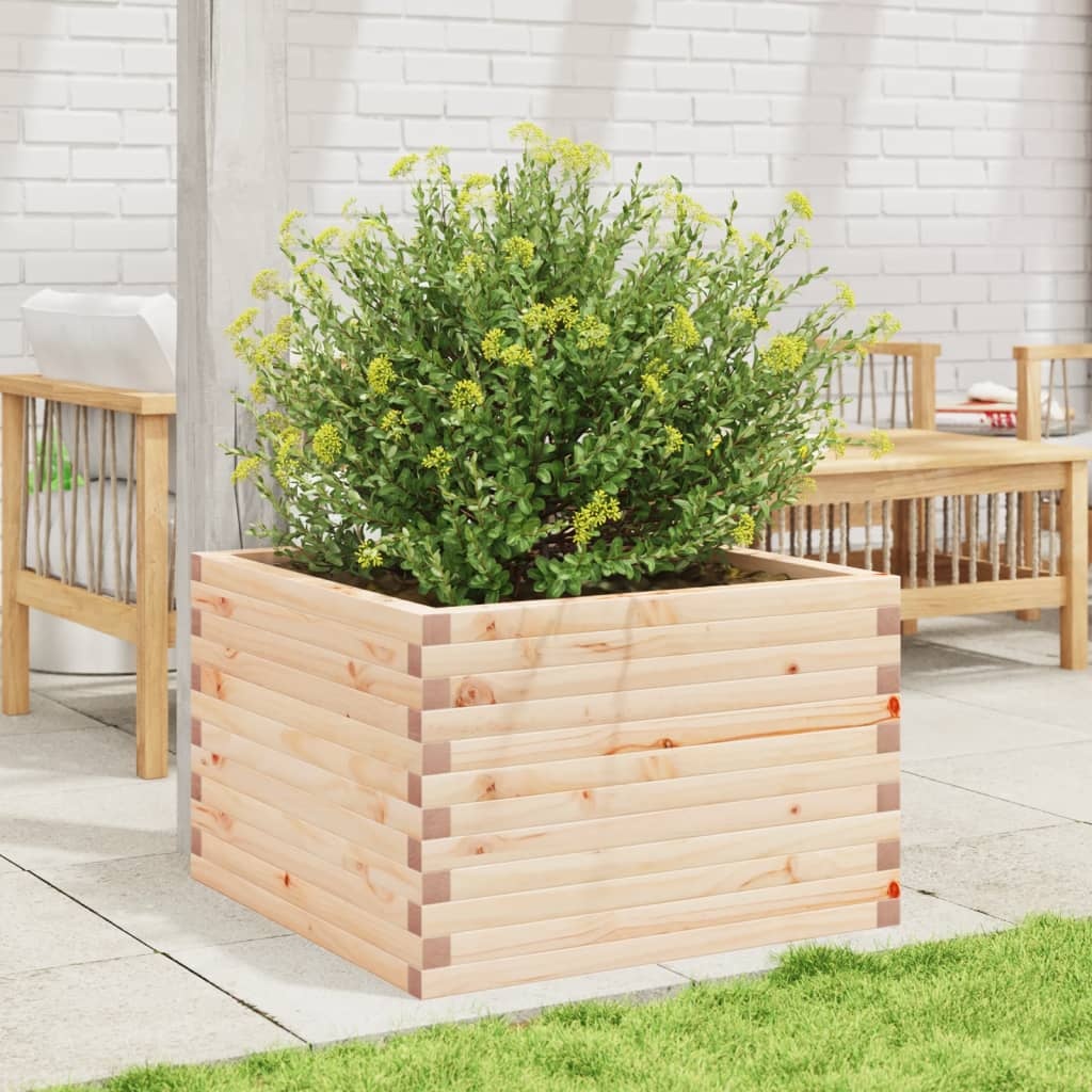 VidaXL Plantenbak 70x70x45,5 cm massief grenenhout