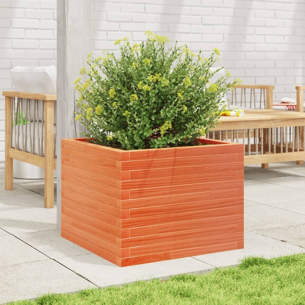 VidaXL Plantenbak 60x60x45,5 cm massief grenenhout wasbruin