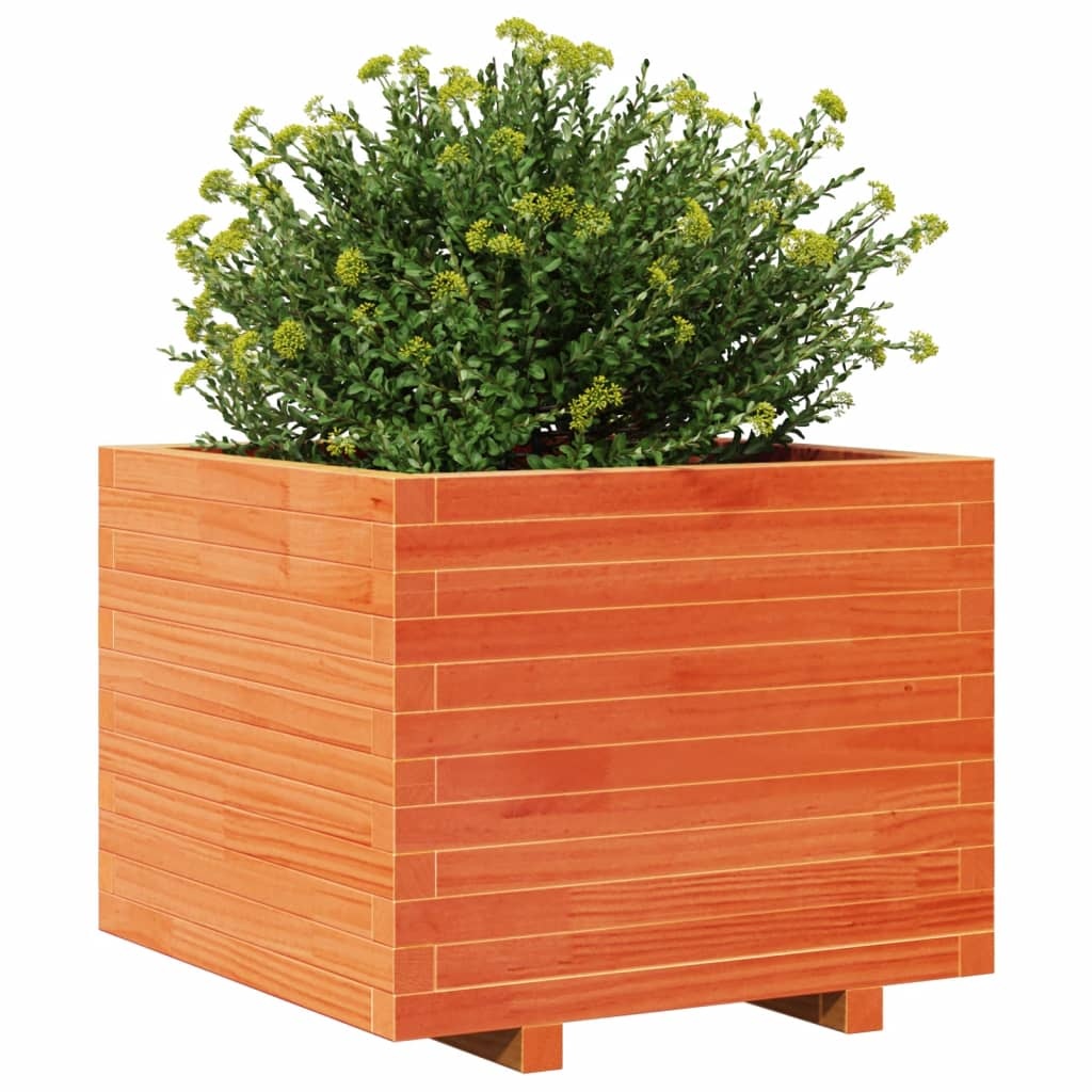 VidaXL Plantenbak 60x60x49,5 cm massief grenenhout wasbruin