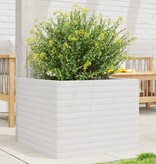VidaXL Plantenbak 60x60x45,5 cm massief grenenhout wit