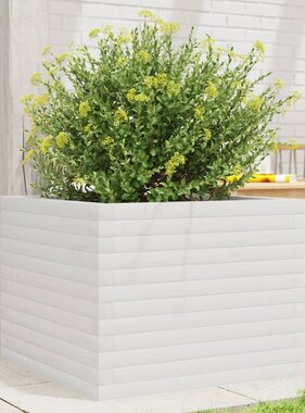 VidaXL Plantenbak 60x60x45,5 cm massief grenenhout wit