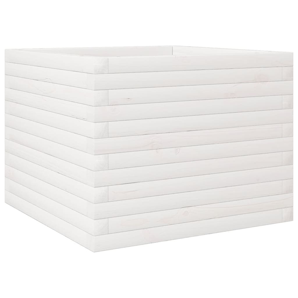 VidaXL Plantenbak 60x60x45,5 cm massief grenenhout wit