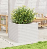 VidaXL Plantenbak 60x60x45,5 cm massief grenenhout wit