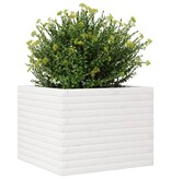 VidaXL Plantenbak 60x60x45,5 cm massief grenenhout wit