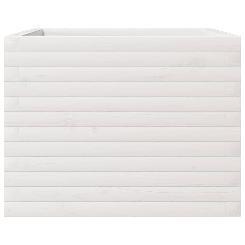 VidaXL Plantenbak 60x60x45,5 cm massief grenenhout wit