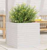VidaXL Plantenbak 50x50x45,5 cm massief grenenhout wit