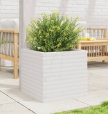 VidaXL Plantenbak 50x50x45,5 cm massief grenenhout wit