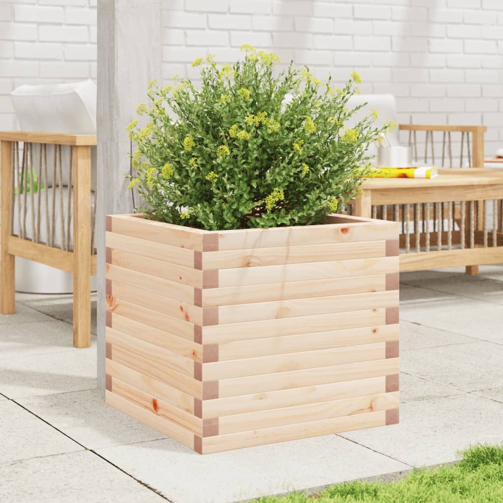 VidaXL Plantenbak 50x50x45,5 cm massief grenenhout