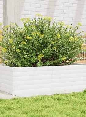 VidaXL Plantenbak 90x60x23 cm massief grenenhout wit