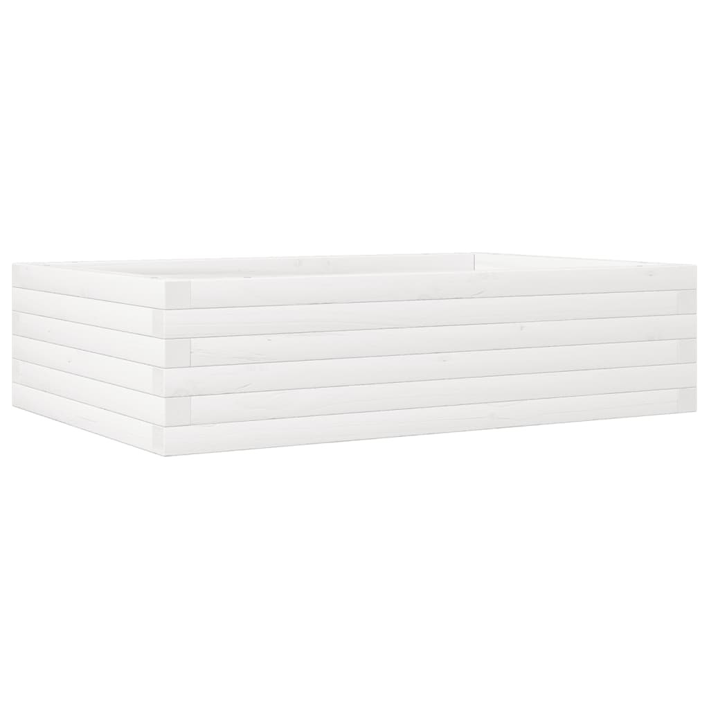 VidaXL Plantenbak 90x60x23 cm massief grenenhout wit
