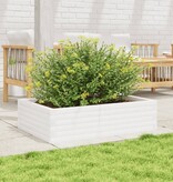 VidaXL Plantenbak 90x60x23 cm massief grenenhout wit