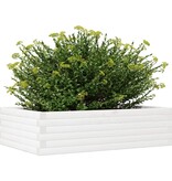 VidaXL Plantenbak 90x60x23 cm massief grenenhout wit