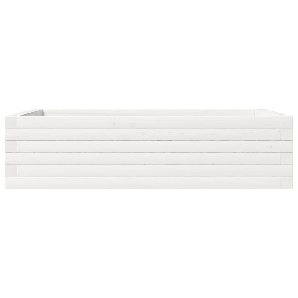 VidaXL Plantenbak 90x60x23 cm massief grenenhout wit