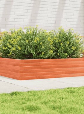 VidaXL Plantenbak 110x110x23 cm massief grenenhout wasbruin