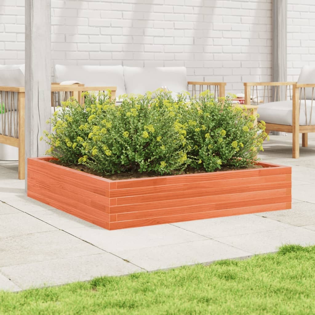 VidaXL Plantenbak 110x110x23 cm massief grenenhout wasbruin