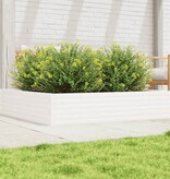 VidaXL Plantenbak 110x110x23 cm massief grenenhout wit