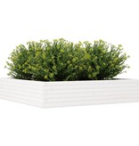 VidaXL Plantenbak 110x110x23 cm massief grenenhout wit