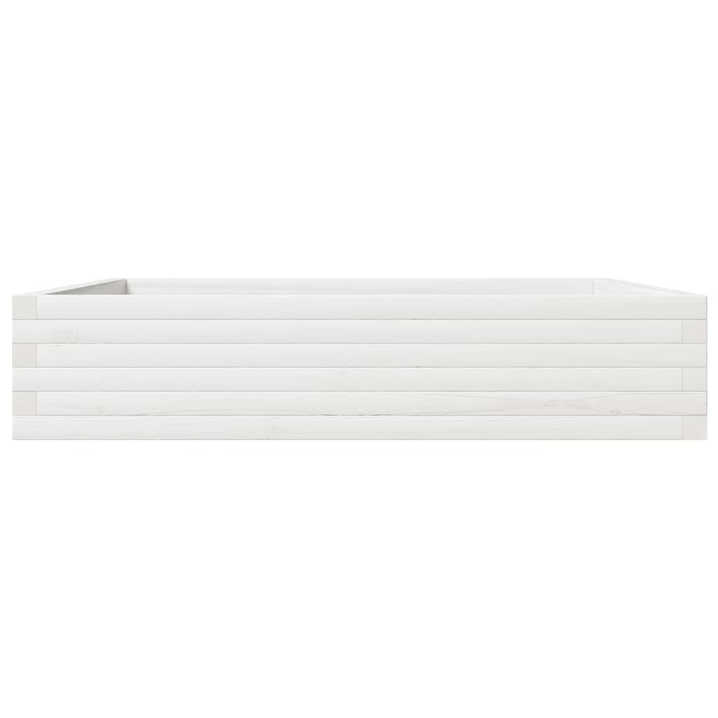VidaXL Plantenbak 110x110x23 cm massief grenenhout wit