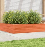 VidaXL Plantenbak 100x100x23 cm massief grenenhout wasbruin