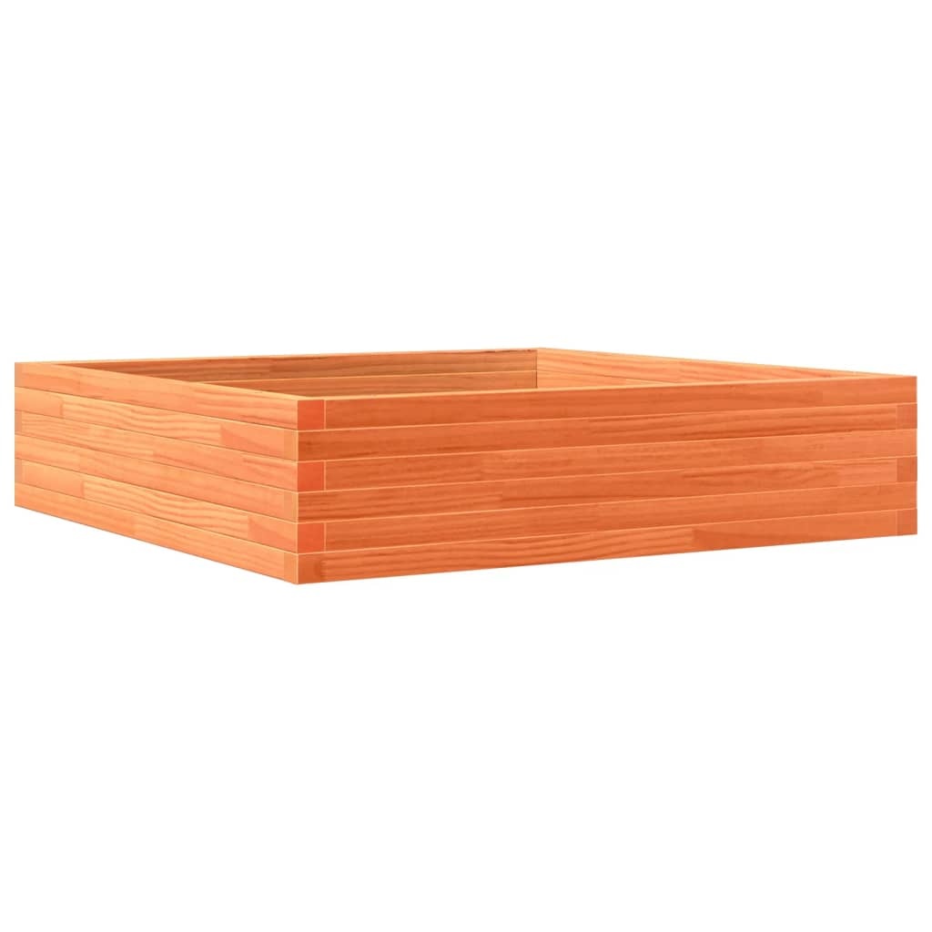 VidaXL Plantenbak 100x100x23 cm massief grenenhout wasbruin