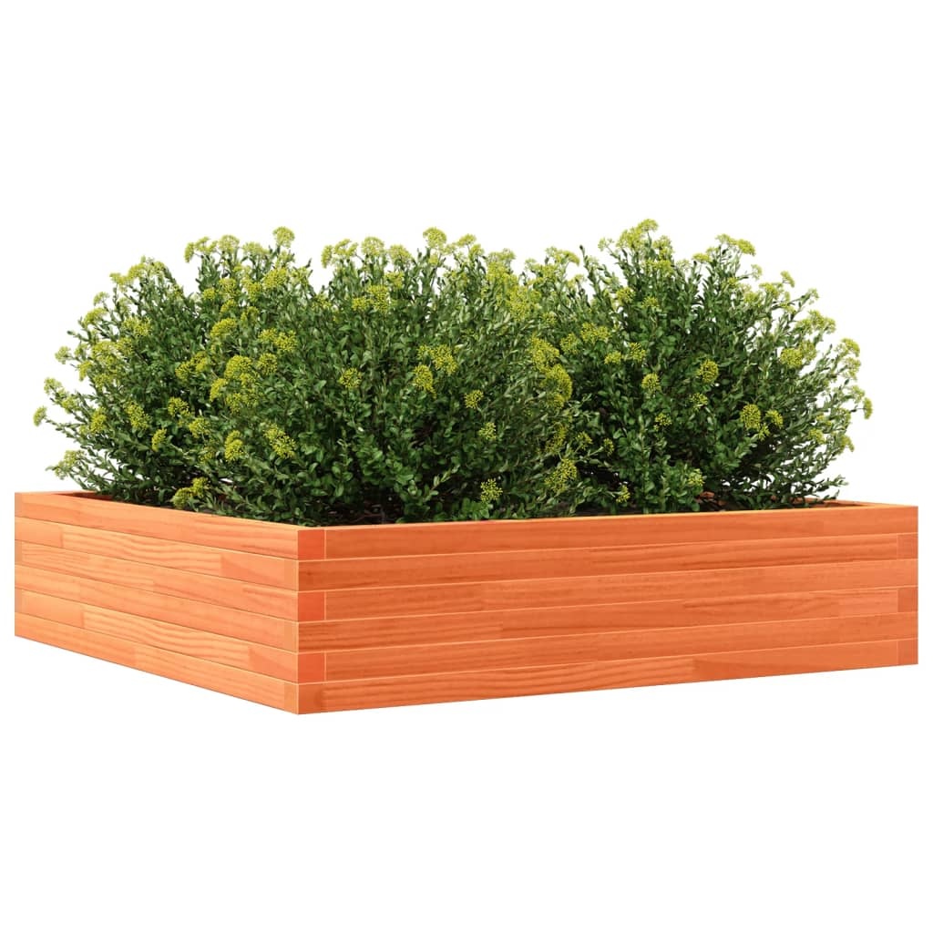 VidaXL Plantenbak 100x100x23 cm massief grenenhout wasbruin