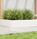VidaXL Plantenbak 100x100x23 cm massief grenenhout wit