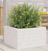 VidaXL Plantenbak 40x40x23 cm massief grenenhout wit
