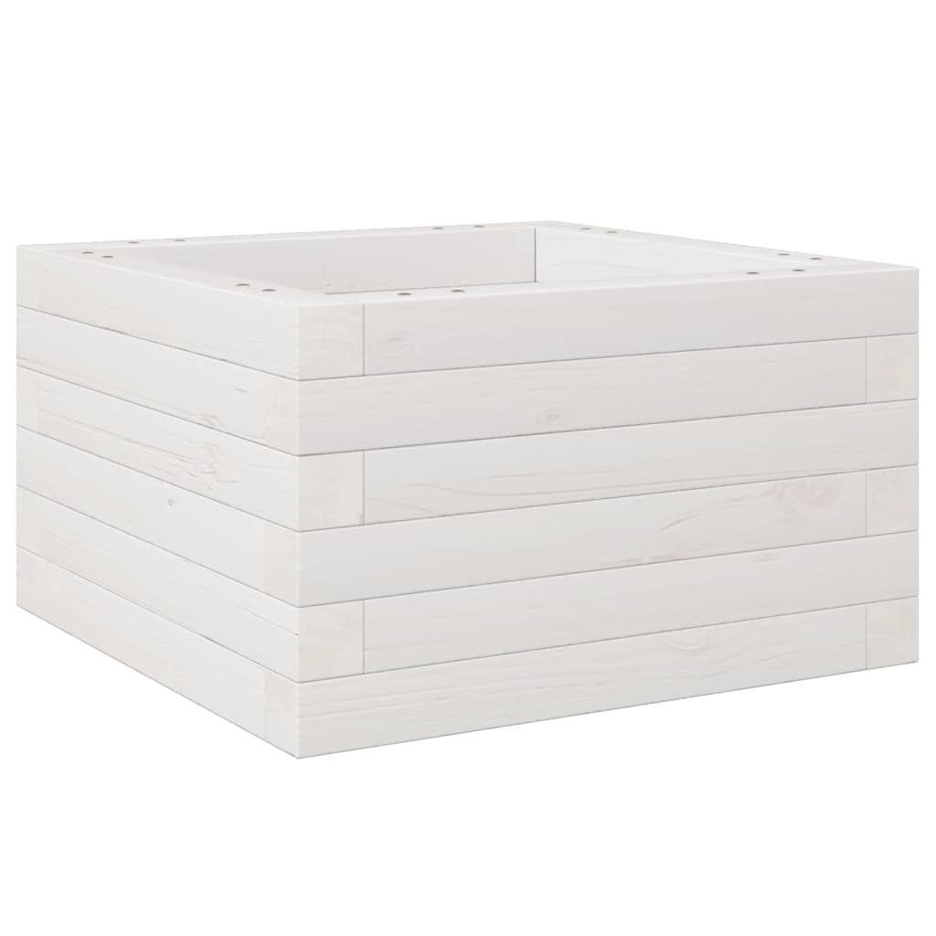 VidaXL Plantenbak 40x40x23 cm massief grenenhout wit