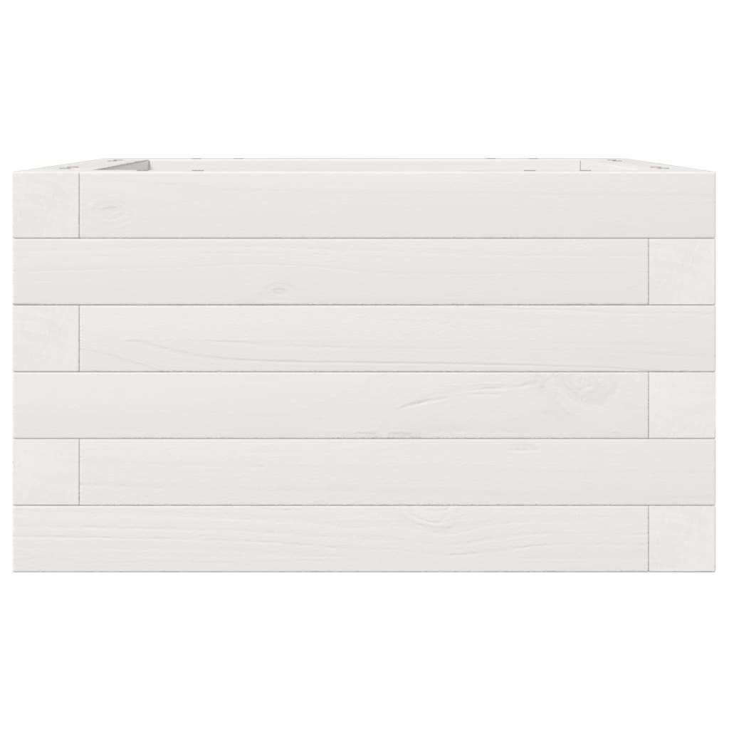 VidaXL Plantenbak 40x40x23 cm massief grenenhout wit