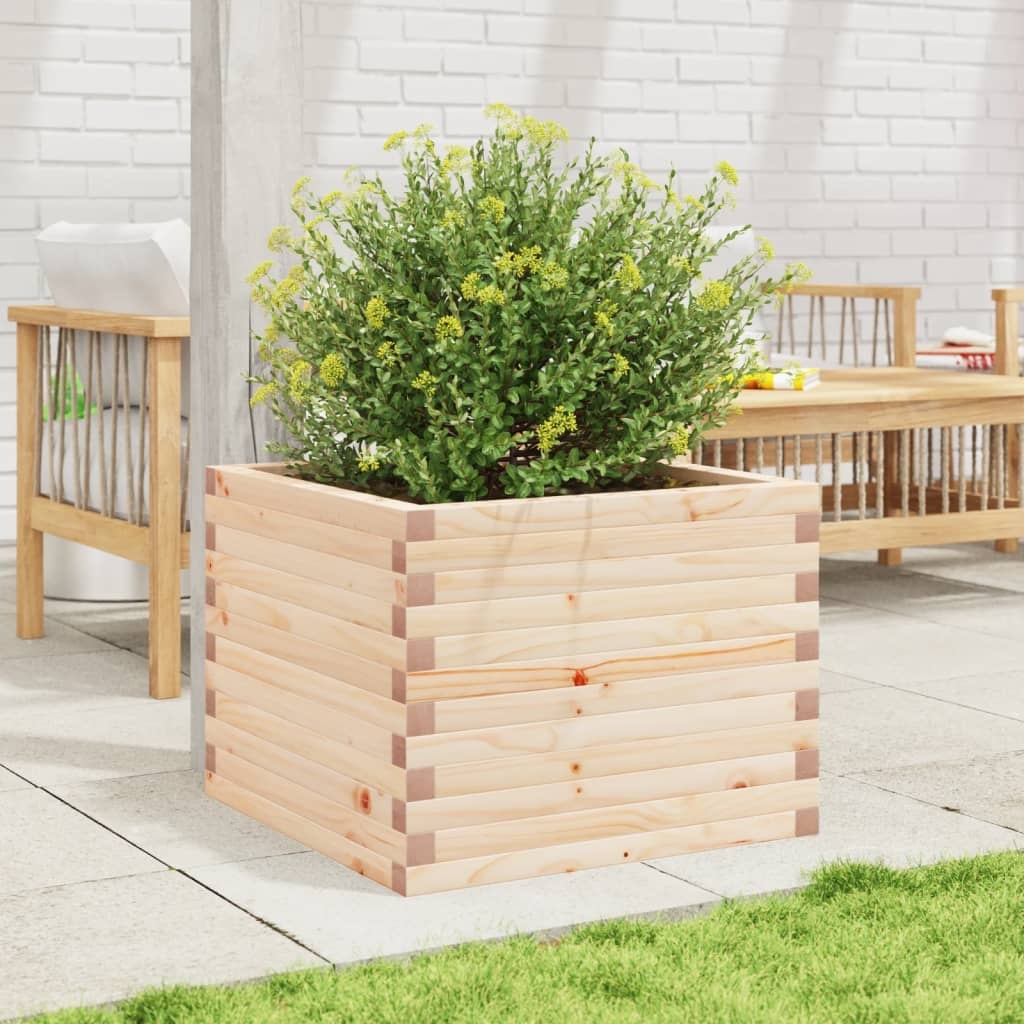 VidaXL Plantenbak 60x60x45,5 cm massief grenenhout