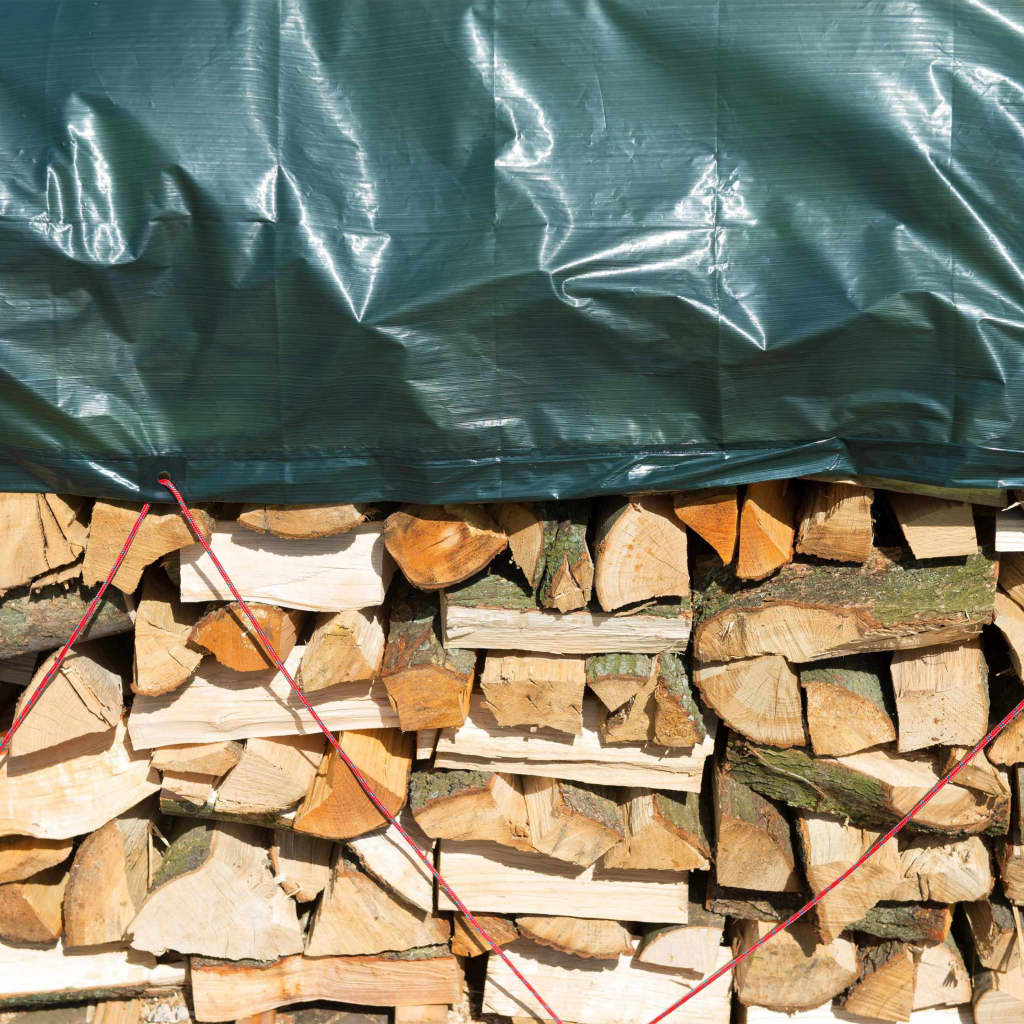 VidaXL Houtafdekzeil 1,5x6 m PE groen