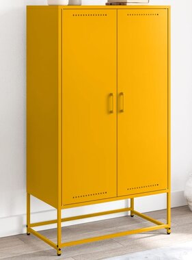 VidaXL Hoge kast 68,5x38,5x123,5 cm staal olijfgroen