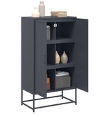 VidaXL Hoge kast 68,5x38,5x123,5 cm staal antracietkleurig