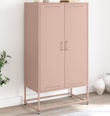 VidaXL Hoge kast 68,5x38,5x123,5 cm staal roze