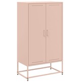VidaXL Hoge kast 68,5x38,5x123,5 cm staal roze