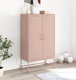 VidaXL Hoge kast 68,5x38,5x123,5 cm staal roze