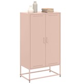 VidaXL Hoge kast 68,5x38,5x123,5 cm staal roze