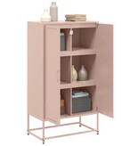 VidaXL Hoge kast 68,5x38,5x123,5 cm staal roze